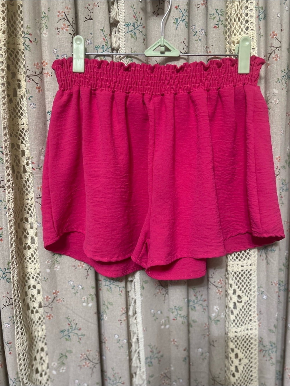 3/$25 Meet Me in Santorini Hot Pink Smocked Pull-On Shorts | Medium